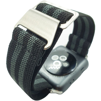 Max French Marine Nationale Elastic Apple Watch Strap Black/Grey