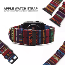 Load image into Gallery viewer, Max Tribal Fabric Watch Strap Compatible with all Apple iWatch Red/Purple/Green Milti- Coloured