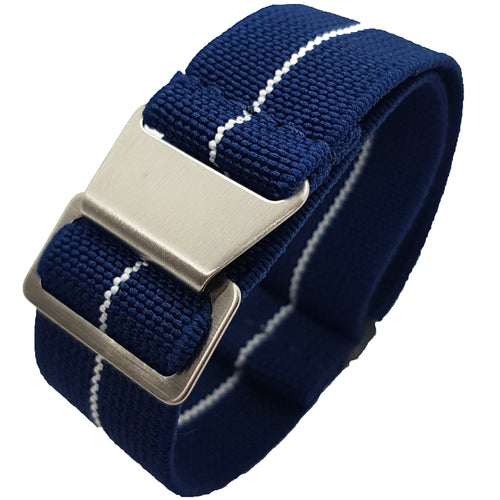 Max French Marine Nationale Elastic Watch Strap Navy Blue/White