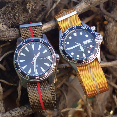 Max Premium Nylon NATO Watch Strap Gold/Silver
