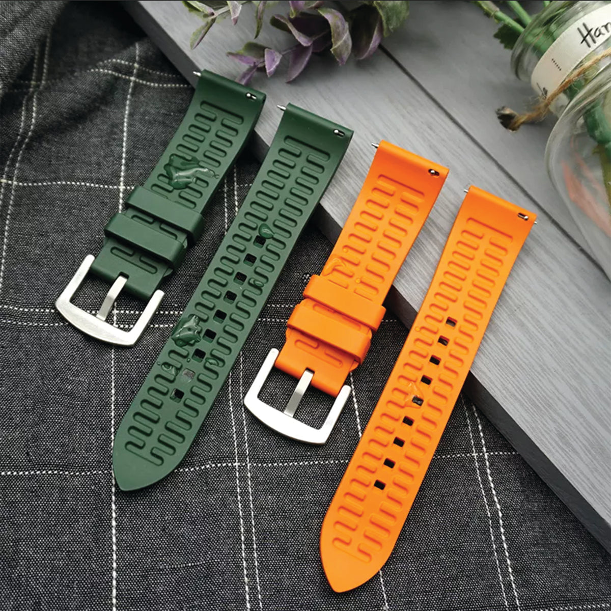 Max Quick Release FKM Rubber Watch Strap Orange Max Watch Straps