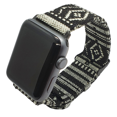 Max Tribal Fabric Watch Strap Compatible with all Apple iWatch Black/Grey