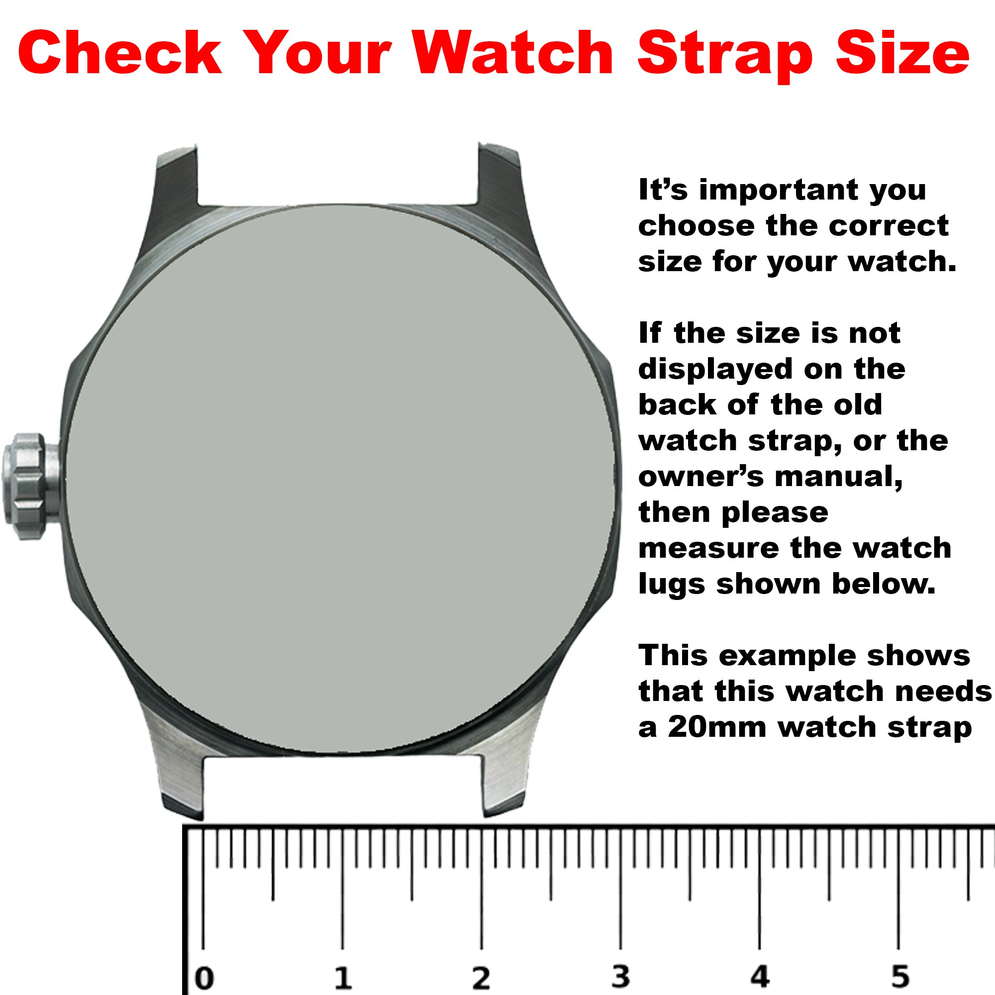How to: Measure lug width / strap width to determine what width of strap to  order. 