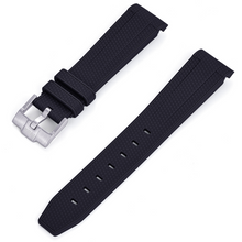 Load image into Gallery viewer, Max Curved End FKM Rubber 20mm Watch Strap Black