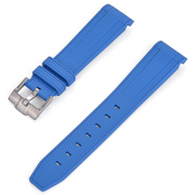 Load image into Gallery viewer, Max Curved End FKM Rubber 20mm Watch Strap Blue