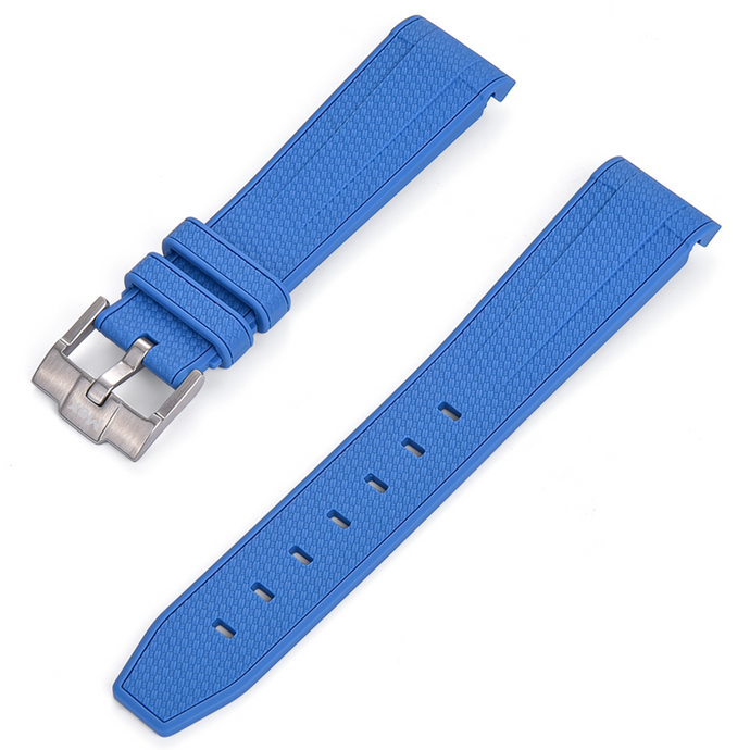 Max Curved End FKM Rubber 20mm Watch Strap Blue