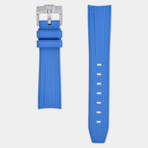 Max Curved End FKM Rubber 20mm Watch Strap Blue