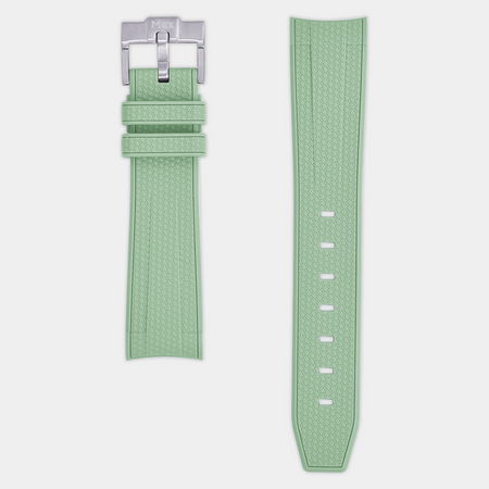 Max Curved End FKM Rubber 20mm Watch Strap Green