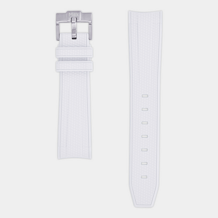 Max Curved End FKM Rubber 20mm Watch Strap White