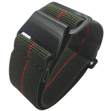 Load image into Gallery viewer, Max French Marine Nationale Elastic Watch Strap Green/Red PVD