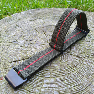 Max French Marine Nationale Elastic Watch Strap Green/Red PVD