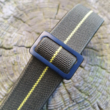 Load image into Gallery viewer, Max French Marine Nationale Elastic Watch Strap Green/Yellow PVD