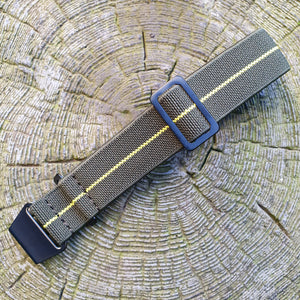 Max French Marine Nationale Elastic Watch Strap Green/Yellow PVD
