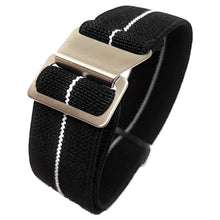 Load image into Gallery viewer, Max French Marine Nationale Elastic Watch Strap Black/White