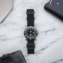 Load image into Gallery viewer, Max French Marine Nationale Elastic Watch Strap Black PVD