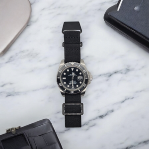 Max French Marine Nationale Elastic Watch Strap Black PVD