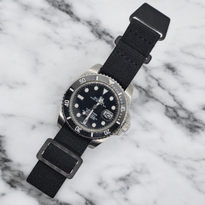 Max French Marine Nationale Elastic Watch Strap Black PVD