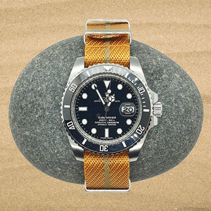 Max Premium Nylon NATO Watch Strap Gold/Silver