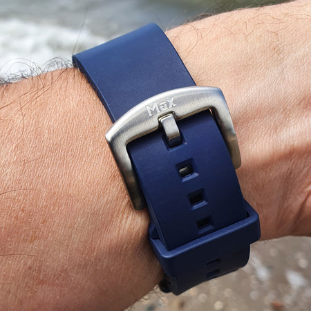 Max Apple FKM Rubber Replacement Watch Strap Navy Blue