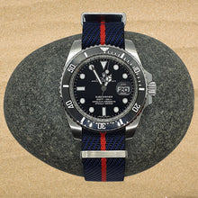 Load image into Gallery viewer, Max Premium Nylon NATO Watch Strap Black/Navy/Red
