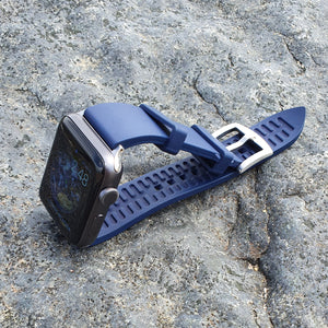 Max Apple FKM Rubber Replacement Watch Strap Navy Blue