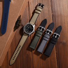 Load image into Gallery viewer, Max Sailcloth Watch Strap Black FKM Black Sailcloth
