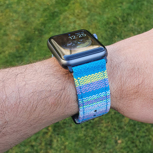 Max Tribal Fabric Watch Strap Compatible with all Apple iWatch Blue Multi-Coloured