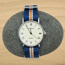 Load image into Gallery viewer, Max Premium Nylon NATO Watch Strap Blue/White/ Orange