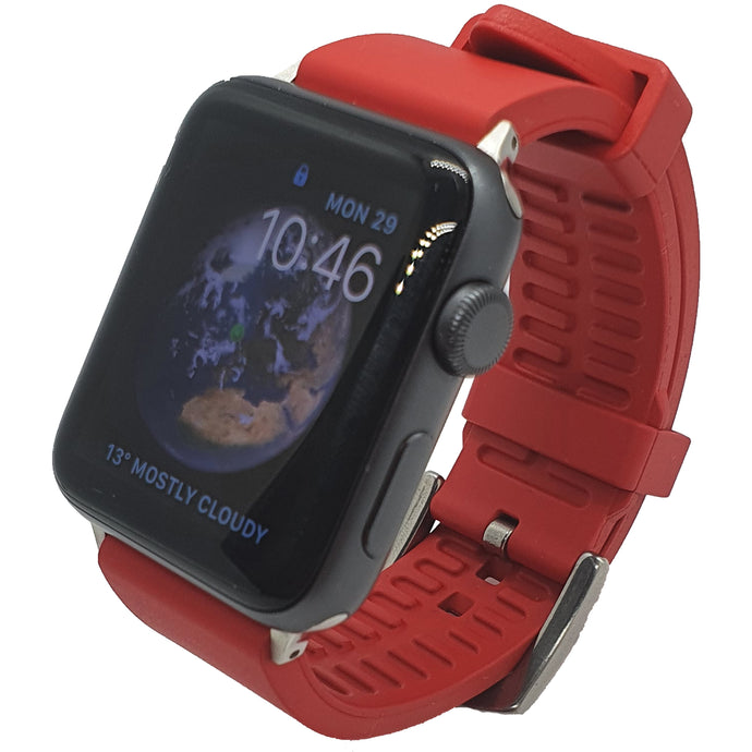 Max Apple FKM Rubber Replacement Watch Strap Red