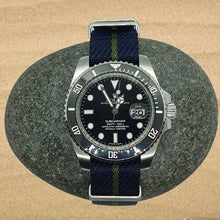 Load image into Gallery viewer, Max Premium Nylon NATO Watch Strap Black/Navy/Green