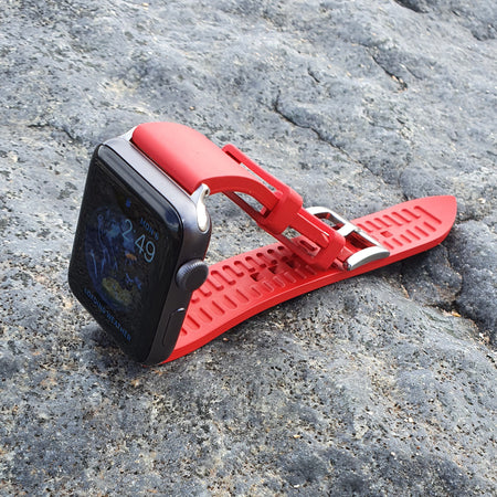 Max Apple FKM Rubber Replacement Watch Strap Red