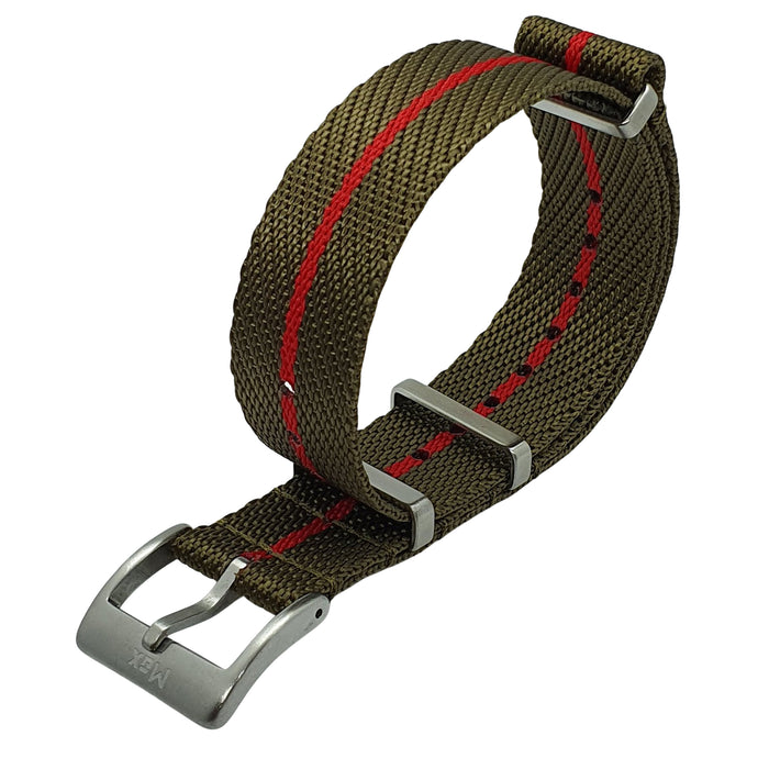 Max Premium Nylon NATO Watch Strap Green/Red