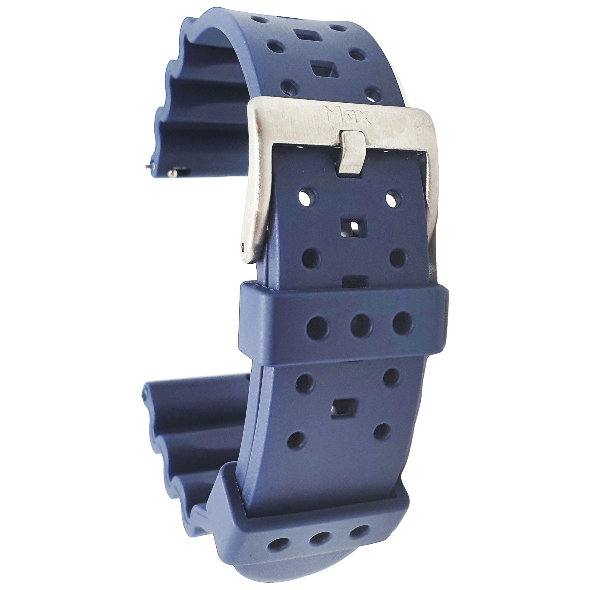 Max Wave Quick Release Silicone Soft Rubber Watch Strap Navy Blue Max Watch Straps