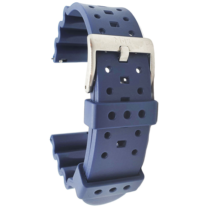 Max Wave Quick Release Silicone Soft Rubber Watch Strap Navy Blue
