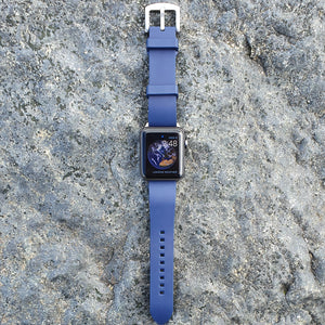 Max Apple FKM Rubber Replacement Watch Strap Navy Blue