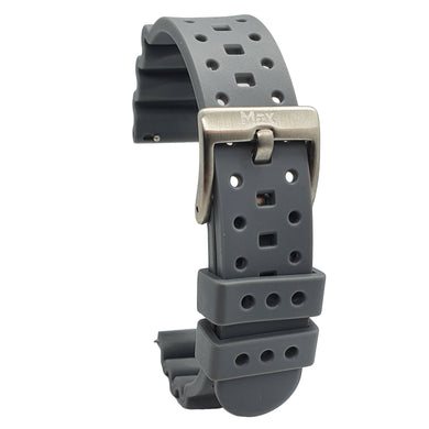 Max Wave Quick Release Silicone Soft Rubber Watch Strap Grey