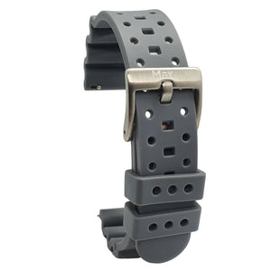 Max Wave Quick Release Silicone Soft Rubber Watch Strap Grey