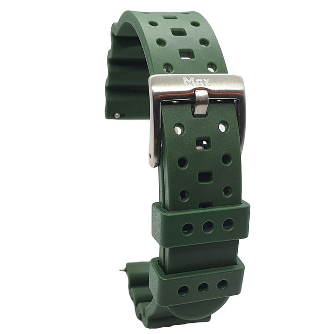 Max Wave Quick Release Silicone Soft Rubber Watch Strap Green