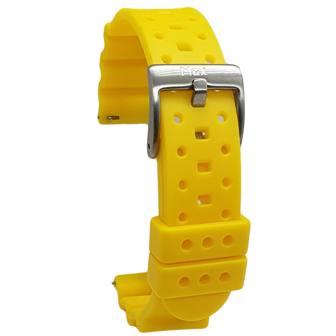 Max Wave Quick Release Silicone Soft Rubber Watch Strap Yellow