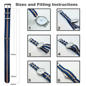 Max Premium Nylon NATO Watch Strap Gold/Silver