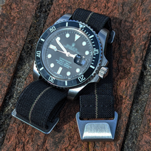 Load image into Gallery viewer, Max French Marine Nationale Elastic Watch Strap Black/Khaki