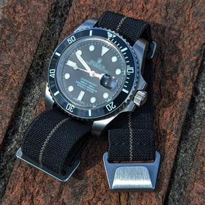 Max French Marine Nationale Elastic Watch Strap Black/Khaki