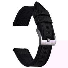 Load image into Gallery viewer, Max Sailcloth Watch Strap Black FKM Black Sailcloth