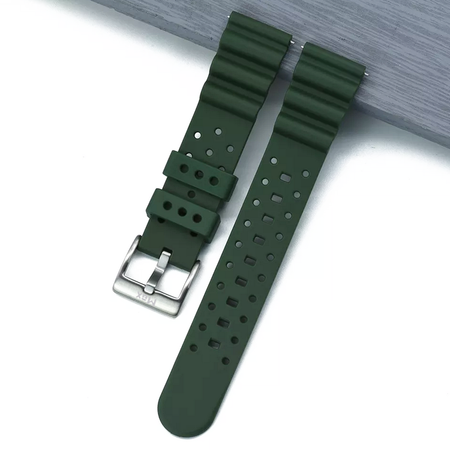 Max Wave Quick Release Silicone Soft Rubber Watch Strap Green