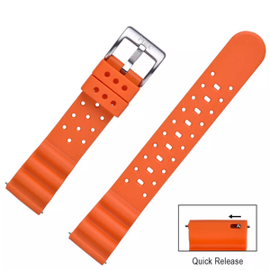 Max Wave Quick Release Silicone Soft Rubber Watch Strap Orange