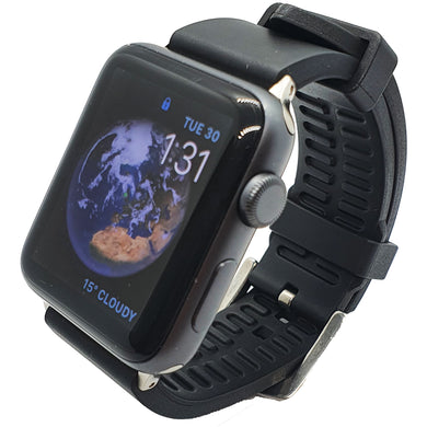 Max Apple FKM Rubber Replacement Watch Strap Black