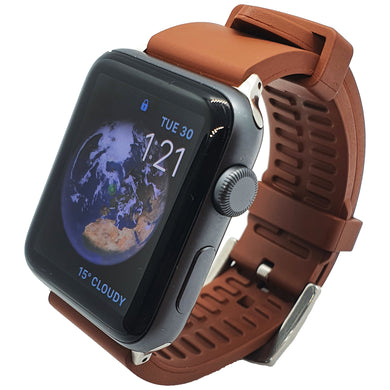 Max Apple FKM Rubber Replacement Watch Strap Brown