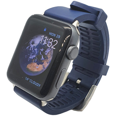 Max Apple FKM Rubber Replacement Watch Strap Navy Blue