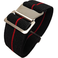 Load image into Gallery viewer, Max French Marine Nationale Elastic Watch Strap Black/Red