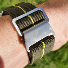 Load image into Gallery viewer, Max French Marine Nationale Elastic Apple Watch Strap Green/Yellow